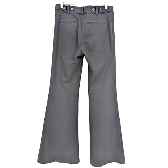 Frame Womens Black Stretch Slit Front Wide Flare Leg Classic Ponte Knit Pant 6 - Picture 6 of 11